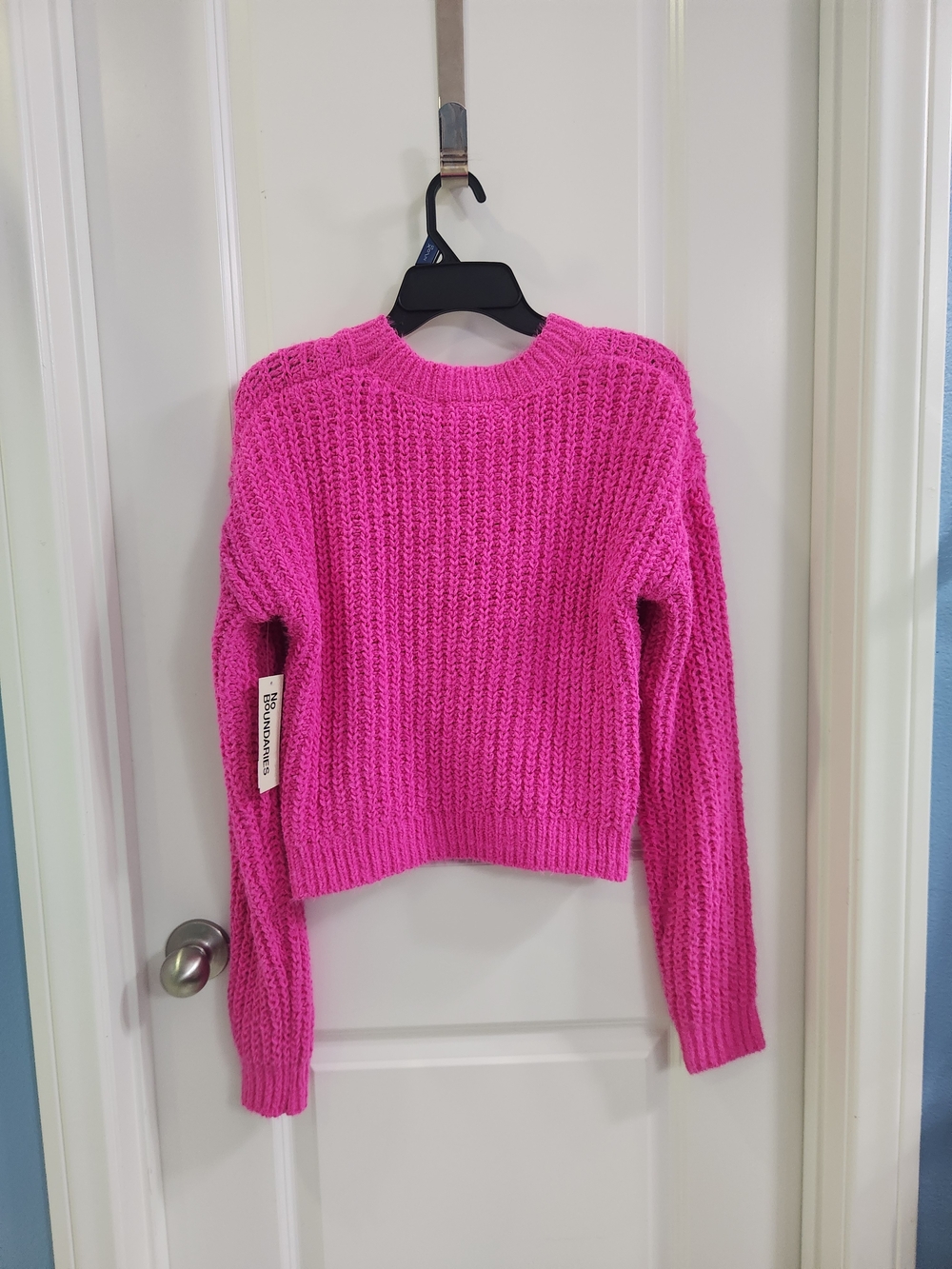 No Boundaries Cable Knit Sweater, Midweight, Women's Size XS (0-2) - Picture 8 of 8